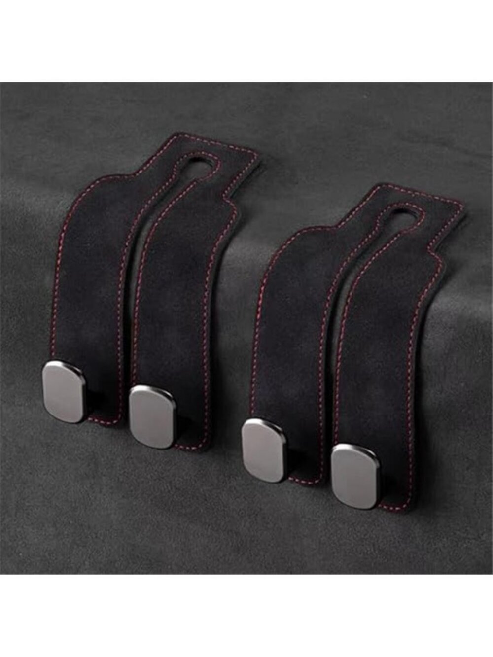 2Pack Black Leather Car Headrest Hooks Purse Bag Storage Holders for Car Seats E